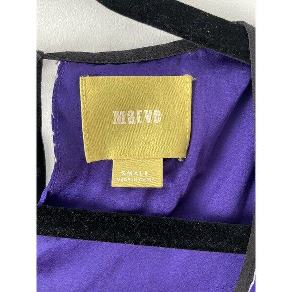 Maeve Anthropologie Purple Floral Silk Shift Dress Sleeveless Lt Weight Lined S - Picture 2 of 7